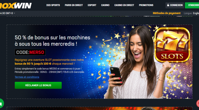Noxwin 50 % de bonus sur les machines à sous tous les mercredis